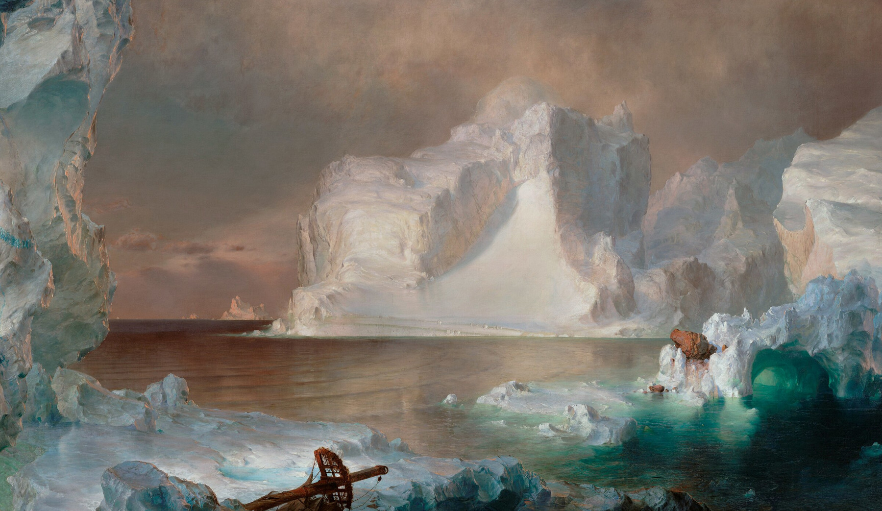 Helscar is a rolling tundra. The Icebergs by Frederic Edwin Church
